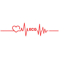 heartbeat line icon collection with a heart symbol, cardiology, medical pulse