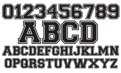 Varsity Font or Jersey Font or Sports Font Clip Art 