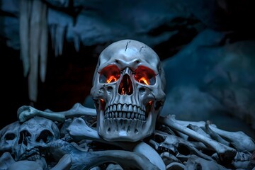 skull in the darkness