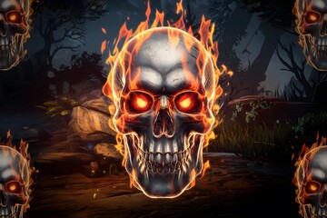 skull in the darkness