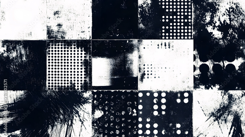 Leinwandbilder captivating abstract monochrome pattern with geometric shapes and minimalist design