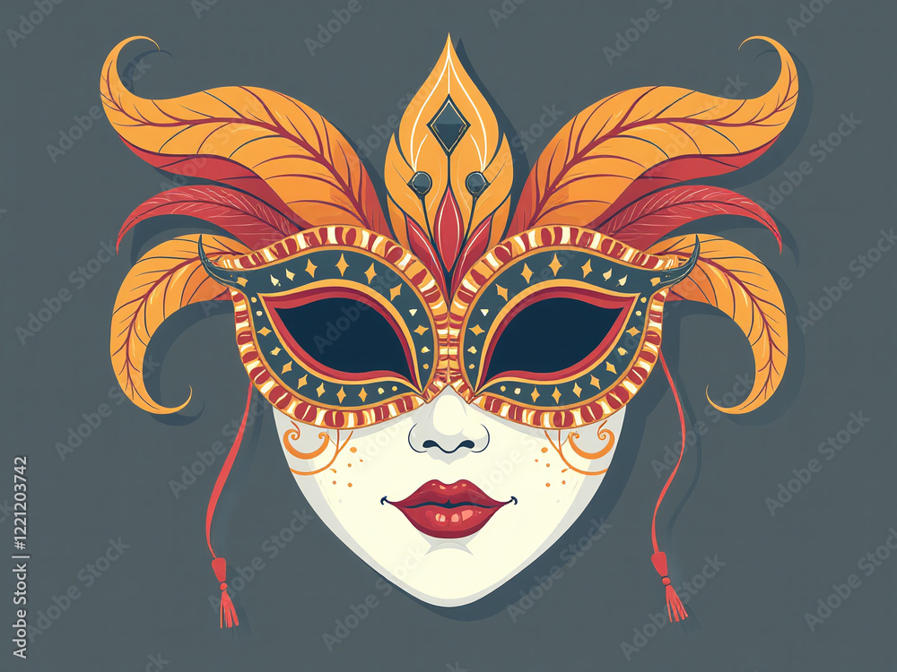Poster carnival mask is a classic example of beauty in simplicity with clean lines and elegant design appea