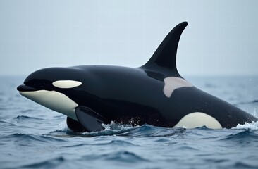 Fototapeta premium The orca (Orcinus orca), or killer whale, is a toothed whale and the largest member of the oceanic dolphin family.