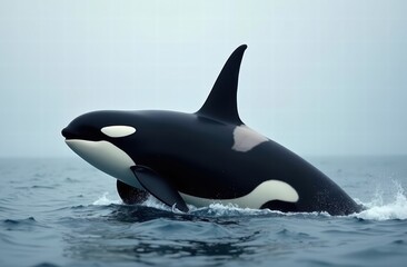 Fototapeta premium The orca (Orcinus orca), or killer whale, is a toothed whale and the largest member of the oceanic dolphin family.