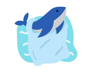 whales trapped in plastic due to marine pollution