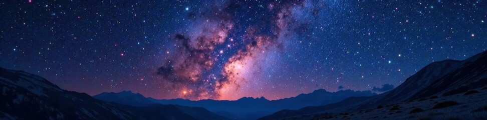 Fototapeta premium Celestial vastness in starry night sky , space, galaxies