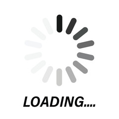 Loading progress circle in black and white