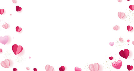 Border Pink And Pink Hearts