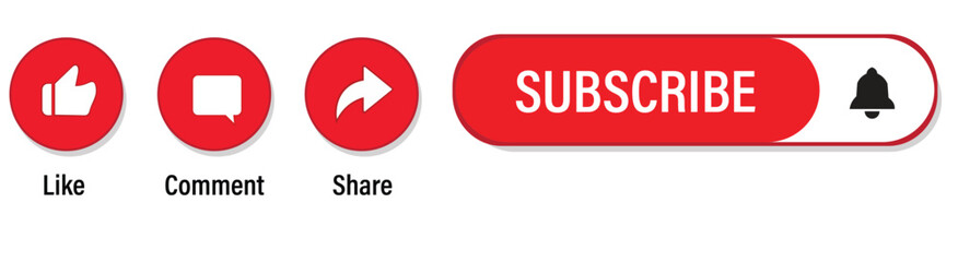 Like Comment Share Subscribe Button Icon Stock Vector