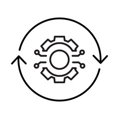 Automate Processes Icon – Gear Representing Automation Powered by AI