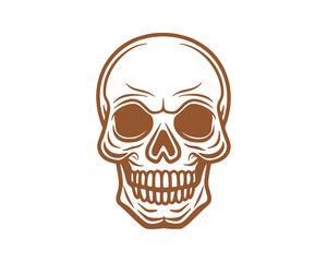 Fototapeta premium Vector Black and White Skull Icon Set Closeup Isolated. Hand Drawn Skull Head Design Template. Skulls Collection with Outline, Cut Out Style in Front View. 