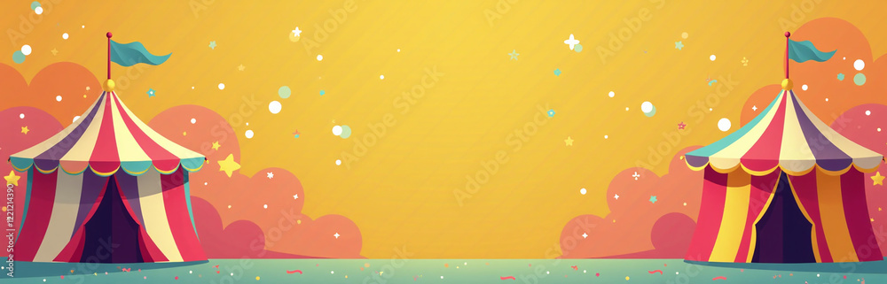 Poster A Vibrant Colorful Carnival Background With A Flat Design Perfect For Use In A Photobooth Setting To Capture Fun Memories. 00002