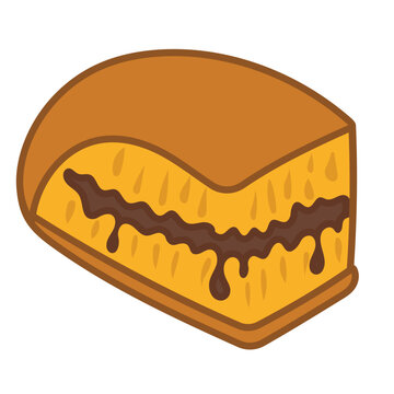 brown cake with chocolate topping clip art preview