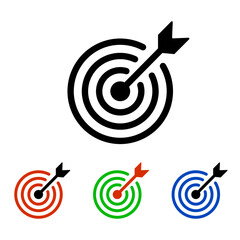 Target icon vector. Goal business Concept.  Linear icon collection. Success target outline icons collection. Editable stroke. Vector illustration.