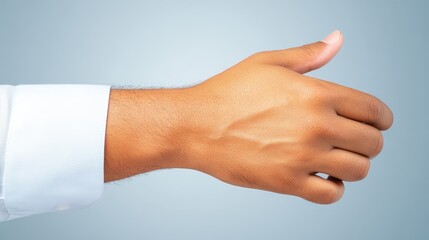 Closeup of a hand with white shirt and tie, symbol of professionalism elegance in corporate settings