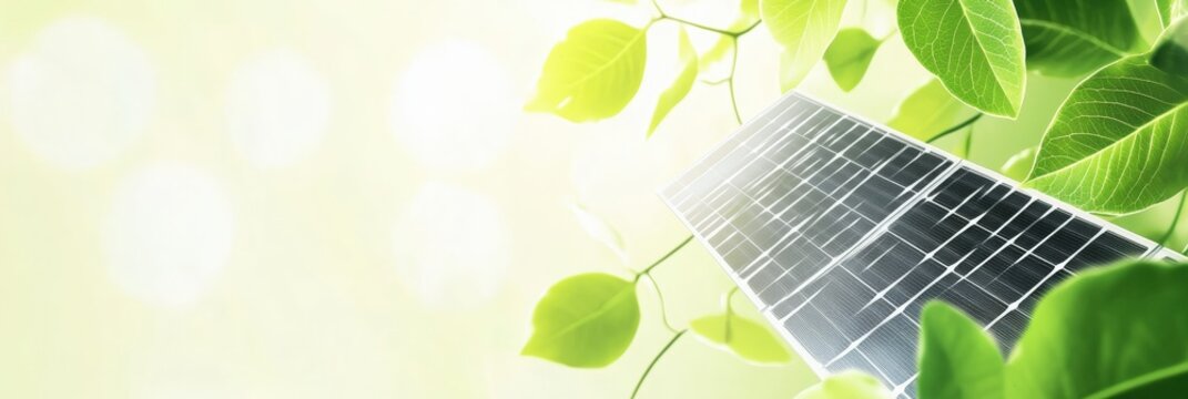 Solar Panels Capturing Sunlight in a Green Environment: Harnessing Renewable Energy for Sustainable Future.