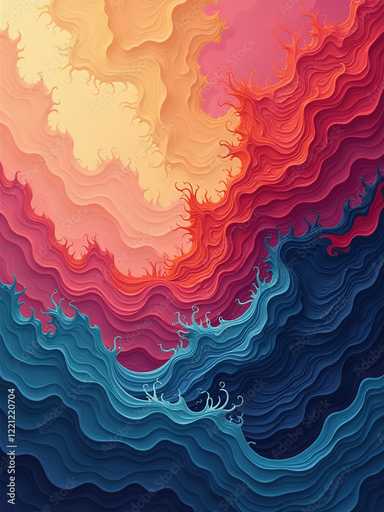 Aufkleber A Highly Detailed And Visually Stimulating Background Features A Blend Of Colors And Textures Creating An Abstract Design. 00002