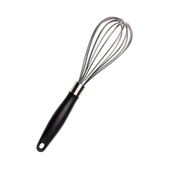 Modern Dough Whisk with Polished Loops Isolated on Transparent Background