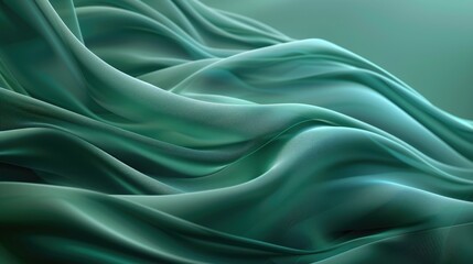 Obraz premium Swirling emerald green fluid shapes with marbled texture. Background image of 3D rendering digital wave with green wavy line. Digital art for abstract and dynamic design. Fluid and liquid. AIG51.