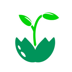 green sprout in a circle