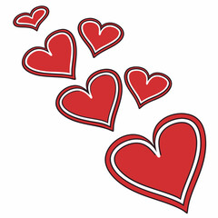 red heart on white
