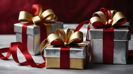 red gift box with ribbon