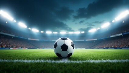 Soccer Stadium, Football Stadium, Green Field, Soccer Field, Football Field, Stadium Lights, Goalpost, Sports Arena, Soccer Match, Grass Field, Artificial Turf, Real Grass Field, Sports Venue, Soccer 