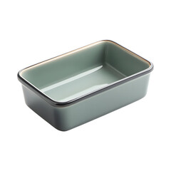 Modern Ceramic Loaf Pan with Polished Edges in Green Isolated on Transparent Background
