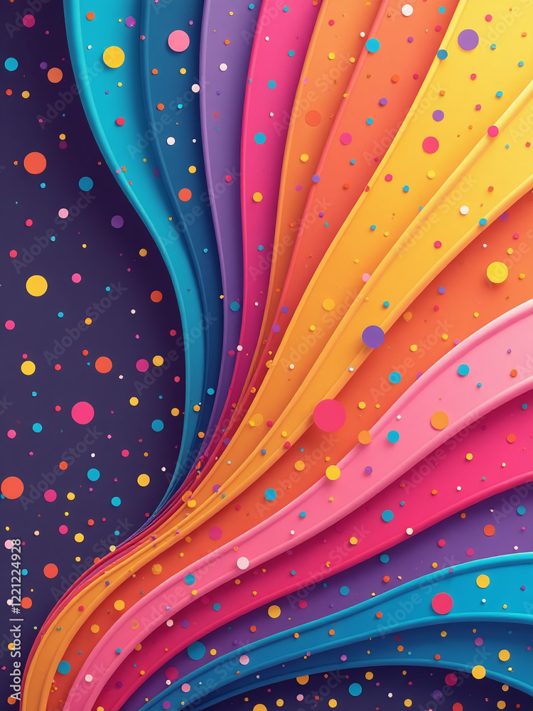 Poster A Colorful Celebration Background Features Swirling Lines With Gradient Elements And A Vibrant 3d Carnival Pattern To Create Visual Interest. 00002