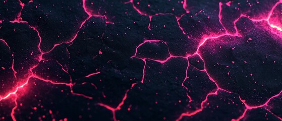 An abstract background showcasing vibrant pink electric lines crackling across a dark surface, creating a striking contrast that evokes energy and dynamism.