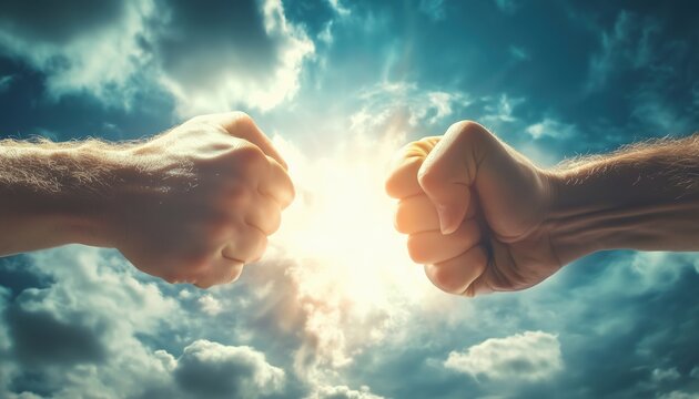 The Battle Of Competition And Conflict Ideas: A Fight With Two Fists Under The Sunlight Effect In The Sky