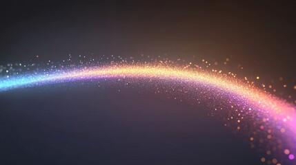 Obraz premium Colorful gradient arc with sparkling particles creating a vibrant visual display