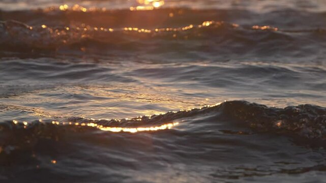 Golden waves detail, slow motion