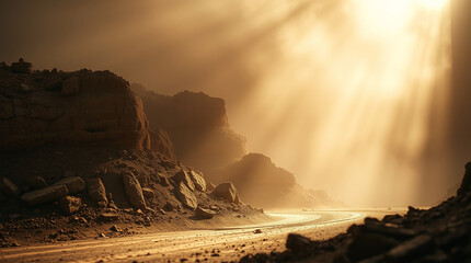 sunset in the mountains