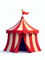 A Bright White Background With A Colorful Png Image Of A Vibrant Carnival Circus Tent Against It. 00001