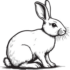 Charming Rabbit Vector Art Illustration