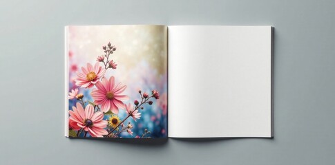 Obraz premium Simple Folded Paper Brochure , office supplies, stationery