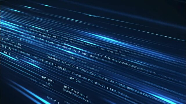 Abstract technology big data background concept. Motion of digital data flow. Transferring of big data. Transfer and storage of data sets, block chain, server, hi-speed internet