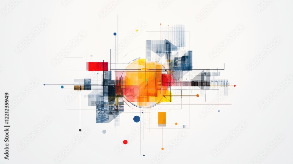 Poster dynamic data visualization showcase abstract representation digital environment analytical presentat