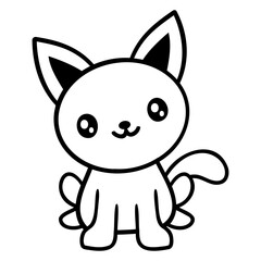 Cat Pet Animal Cute Small Kitten Friendly Happy Design Lover Art Vector Illustration Card T-Shirt Poster Sticker Graphic Print Decorative Drawing Isolated Logo Decoration Symbol Creative Cool Style
