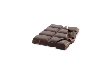 Set of Broken Chocolate Bars, isolated on a transparent background.