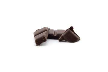 Set of Broken Chocolate Bars, isolated on a transparent background.