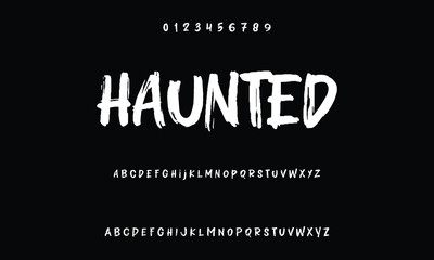 Handwritten calligraphic black watercolor alphabet