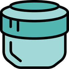 Turquoise cosmetic cream jar closed with its lid, preserving product quality and freshness