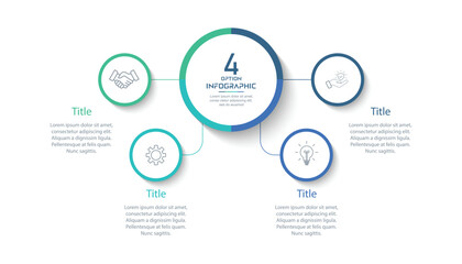 Circle chart Infographic template 4 option process or step for business
