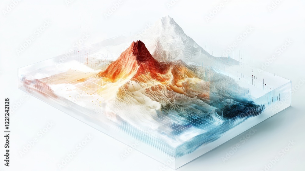 Poster dynamic data visualization using gigapixel charts and graphs abstract presentation business environm