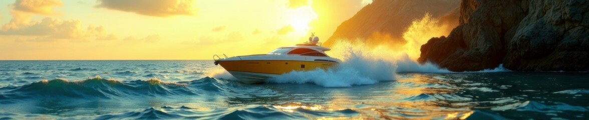 Naklejka premium Giallo marine splende sulla pelle nuda di un uomo che pulisce la prua di una velocit? alta, mani, marinaio