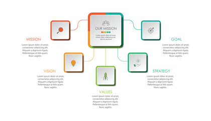 Mission vision values graphic design templateeps 10 on white background