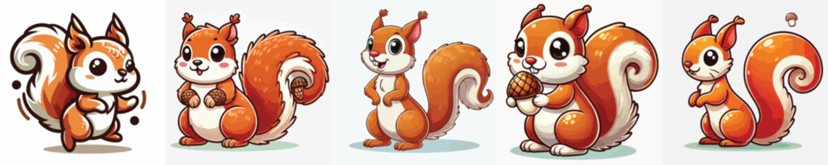 very cute and adorable squirrel vector