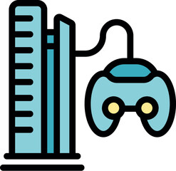 Obraz premium Modern gaming console with a sleek design and connected controller, symbolizing home entertainment and gaming experience